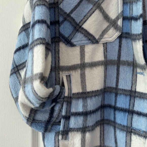 Zara Overshirt Shacket - Blue & White Plaid Size XS - Picture 6 of 10